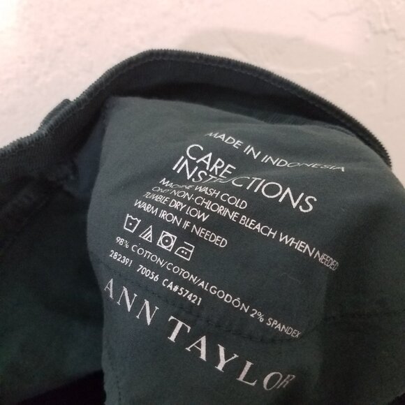 Ann Taylor Corduroy Green Pants Size 10 - Picture 7 of 7